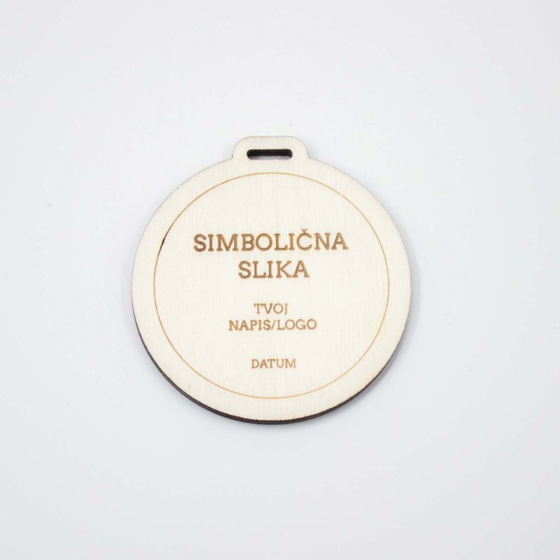 Lesena medalja OKROGLA S KROGOM